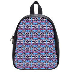 Colorful Sugar Skull Cat Pattern School Bag (small)