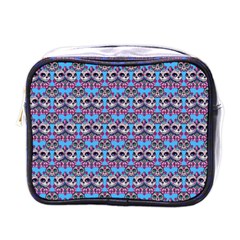 Colorful Sugar Skull Cat Pattern Mini Toiletries Bag (one Side) by ExtraGoodSauce