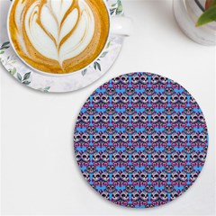 Colorful Sugar Skull Cat Pattern Uv Print Round Tile Coaster