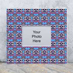 Colorful Sugar Skull Cat Pattern White Wall Photo Frame 5  X 7  by ExtraGoodSauce