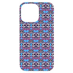 Colorful Sugar Skull Cat Pattern Iphone 14 Pro Max Black Uv Print Case by ExtraGoodSauce