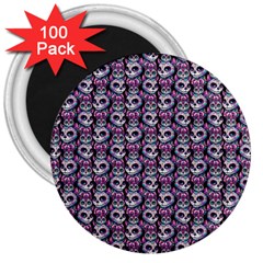 Sugar Skull Cat Pattern 3  Magnets (100 Pack)