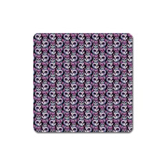 Sugar Skull Cat Pattern Square Magnet