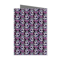 Sugar Skull Cat Pattern Mini Greeting Cards (pkg Of 8) by ExtraGoodSauce