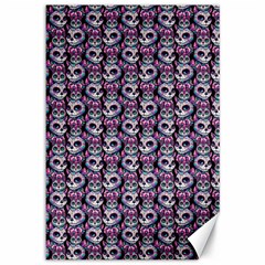 Sugar Skull Cat Pattern Canvas 12  X 18 