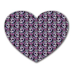 Sugar Skull Cat Pattern Heart Mousepad