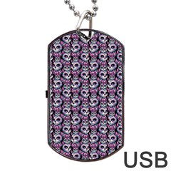 Sugar Skull Cat Pattern Dog Tag Usb Flash (two Sides)