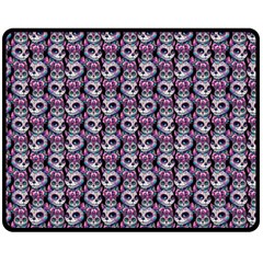 Sugar Skull Cat Pattern Two Sides Fleece Blanket (medium)