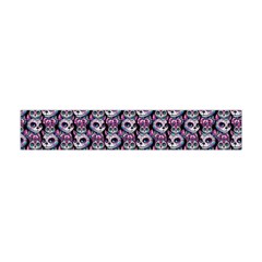 Sugar Skull Cat Pattern Premium Plush Fleece Scarf (mini)