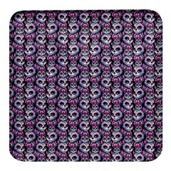 Sugar Skull Cat Pattern Square Glass Fridge Magnet (4 Pack) by ExtraGoodSauce