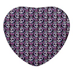 Sugar Skull Cat Pattern Heart Glass Fridge Magnet (4 Pack) by ExtraGoodSauce