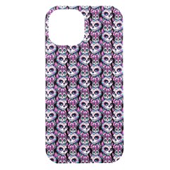 Sugar Skull Cat Pattern Iphone 15 Plus Black Uv Print Pc Hardshell Case by ExtraGoodSauce