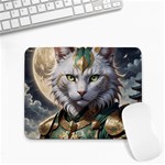 Epic Armored Cat Warrior Small Mousepad Front