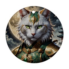 Epic Armored Cat Warrior Ornament (round)