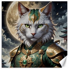 Epic Armored Cat Warrior Canvas 12  X 12  by ExtraGoodSauce