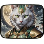 Epic Armored Cat Warrior Fleece Blanket (Mini) 35 x27  Blanket