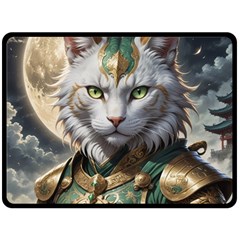 Epic Armored Cat Warrior Fleece Blanket (large)