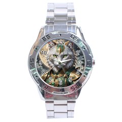 Epic Armored Cat Warrior Stainless Steel Analogue Watch