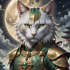 Epic Armored Cat Warrior Play Mat (square)