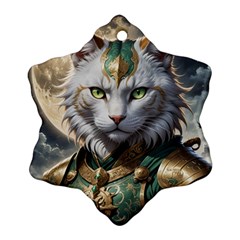 Epic Armored Cat Warrior Ornament (snowflake)