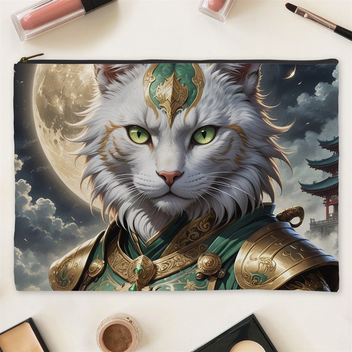 Epic Armored Cat Warrior Cosmetic Bag (XXXL)