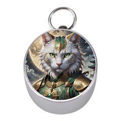 Epic Armored Cat Warrior Mini Silver Compasses