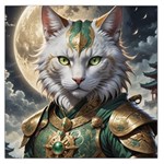 Epic Armored Cat Warrior Square Satin Scarf (36  x 36 ) Front