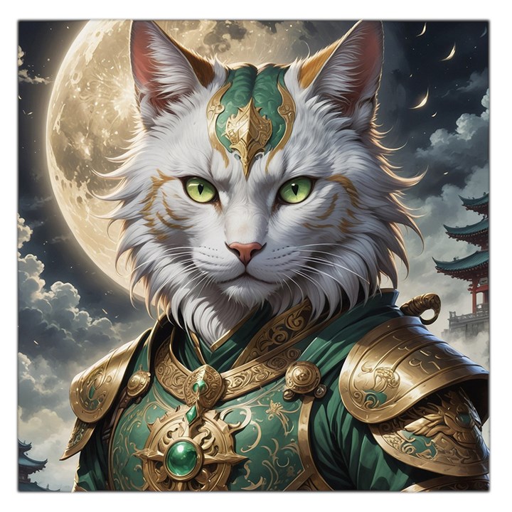 Epic Armored Cat Warrior Square Satin Scarf (36  x 36 )