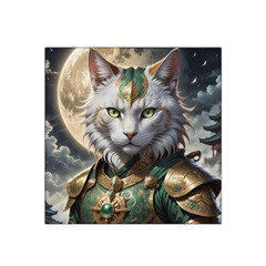 Epic Armored Cat Warrior Satin Bandana Scarf 22  X 22  by ExtraGoodSauce