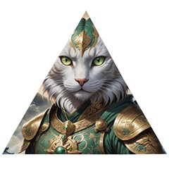 Epic Armored Cat Warrior Wooden Puzzle Triangle by ExtraGoodSauce