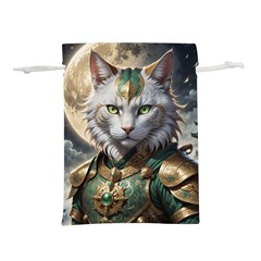 Epic Armored Cat Warrior Lightweight Drawstring Pouch (l) by ExtraAwesomeSauce