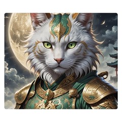 Epic Armored Cat Warrior Premium Plush Fleece Blanket (small) by ExtraGoodSauce