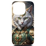 Epic Armored Cat Warrior iPhone 14 Pro Black UV Print Case Front