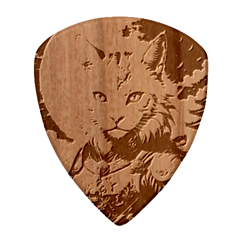 Epic Armored Cat Warrior Wood Guitar Pick (set Of 10) by ExtraGoodSauce