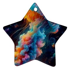 Cosmic Jellyfish Artwork Ornament (star) by ExtraGoodSauce