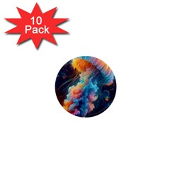 Cosmic Jellyfish Artwork 1  Mini Magnet (10 Pack)  by ExtraGoodSauce