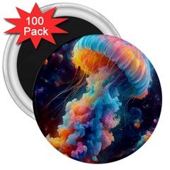 Cosmic Jellyfish Artwork 3  Magnets (100 Pack)