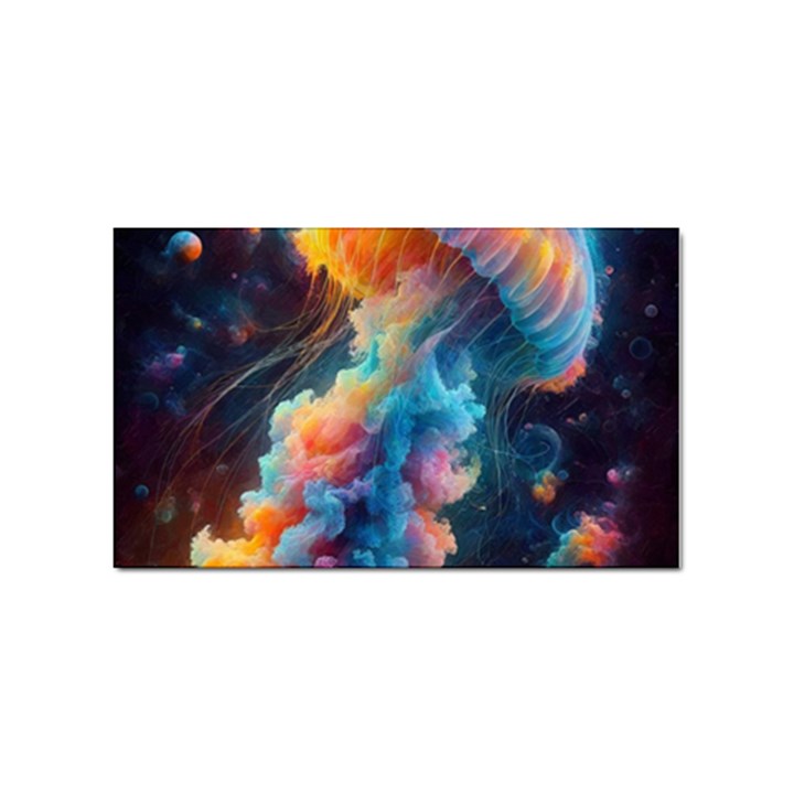 Cosmic Jellyfish Artwork Sticker (Rectangular)