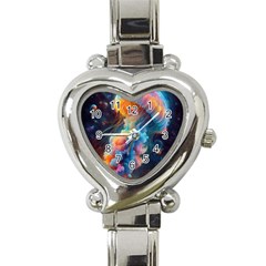 Cosmic Jellyfish Artwork Heart Italian Charm Watch