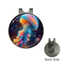 Cosmic Jellyfish Artwork Hat Clips With Golf Markers