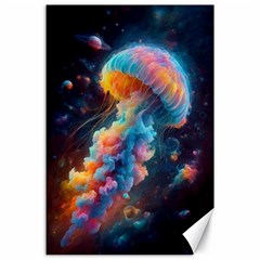 Cosmic Jellyfish Artwork Canvas 24  X 36  by ExtraGoodSauce