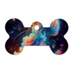 Cosmic Jellyfish Artwork Dog Tag Bone (Two Sides) Front