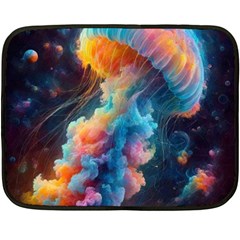 Cosmic Jellyfish Artwork Two Sides Fleece Blanket (mini)