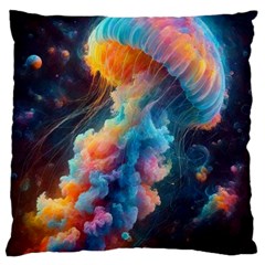 Cosmic Jellyfish Artwork Large Cushion Case (two Sides) by ExtraGoodSauce