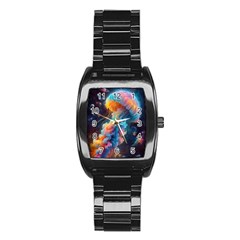 Cosmic Jellyfish Artwork Stainless Steel Barrel Watch