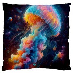 Cosmic Jellyfish Artwork Standard Premium Plush Fleece Cushion Case (two Sides)