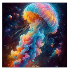 Cosmic Jellyfish Artwork Square Satin Scarf (36  X 36 )