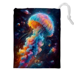 Cosmic Jellyfish Artwork Drawstring Pouch (4xl)