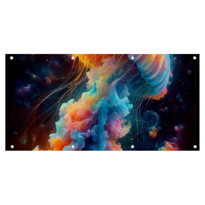 Cosmic Jellyfish Artwork Banner and Sign 8  x 4 