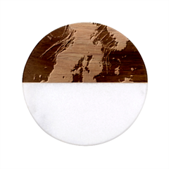 Cosmic Jellyfish Artwork Classic Marble Wood Coaster (round)  by ExtraGoodSauce